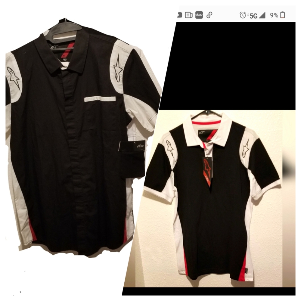 Two 1/4 Button up A-stars Polo Shirts. Both are mediums and New with Tags.